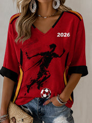Damen-Fußballfan-Graphic-Waffel-T-Shirt in Deutschland