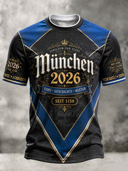 Männliches München-Print-Casual-T-Shirt