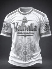 Herren-T-Shirt Valhalla mit Aufdruck, lässig, Kurzarm
