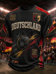 Herren-Fußballfan-T-Shirt mit 2026-Druck, deutschsprachig