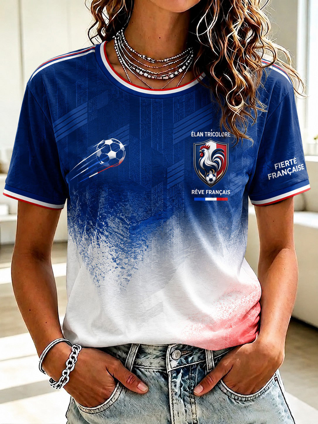 T-shirt imprimé France Football pour femme