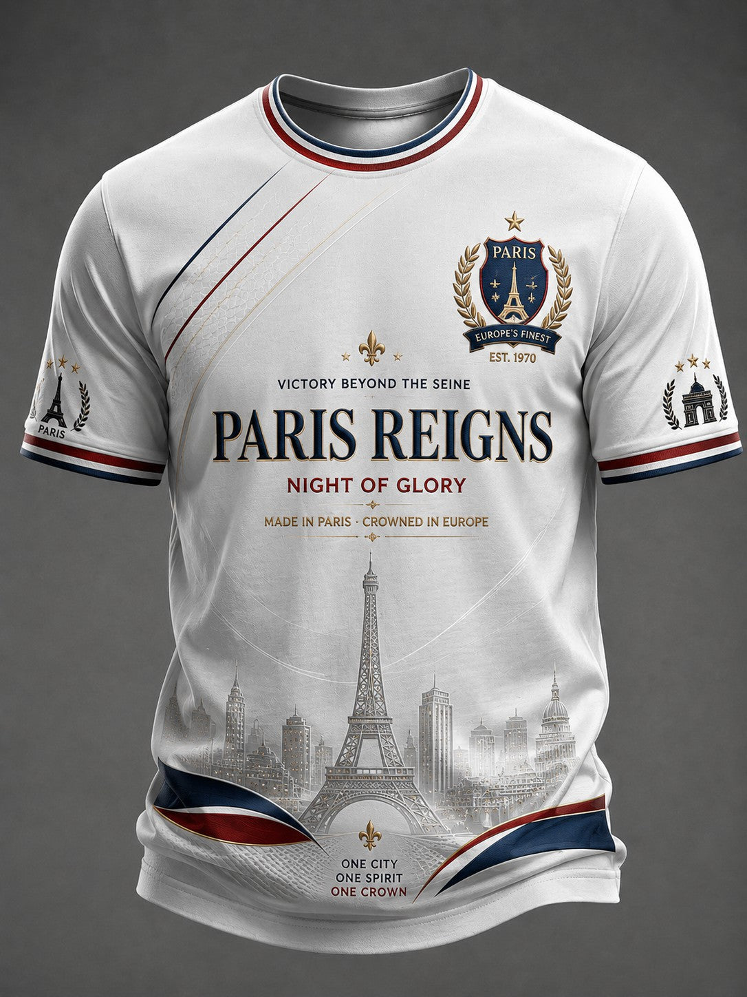 T-shirt imprimé pour hommes sur le championnat de football parisien