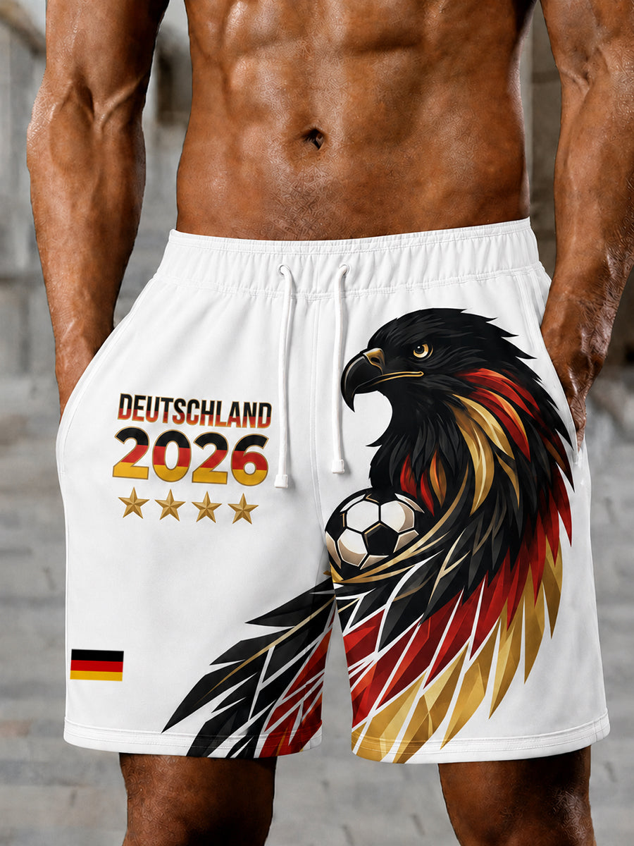 Herren-Freizeithose mit deutschem Fußballfan-Print