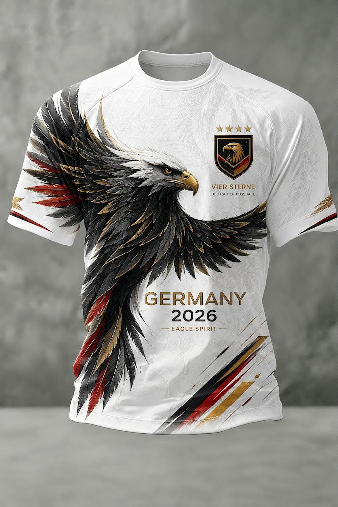 Herren-Fußball-T-Shirt mit Deutschland-Druck