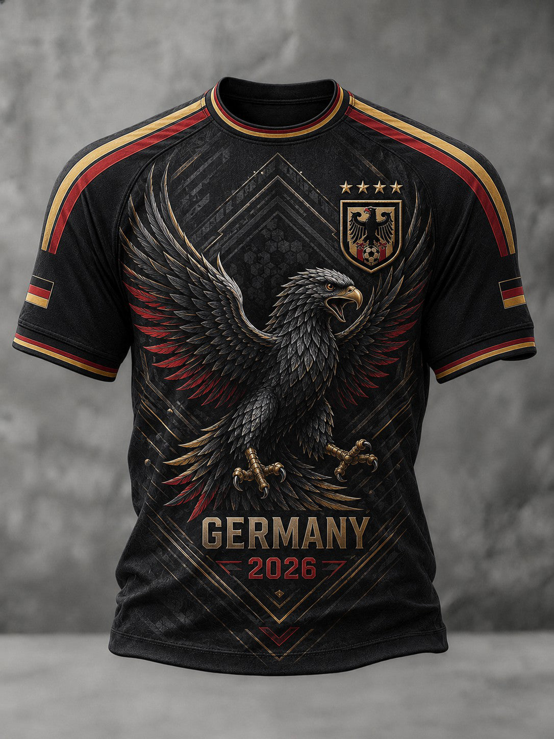 Herren-Fußball-T-Shirt mit Deutschland-Druck