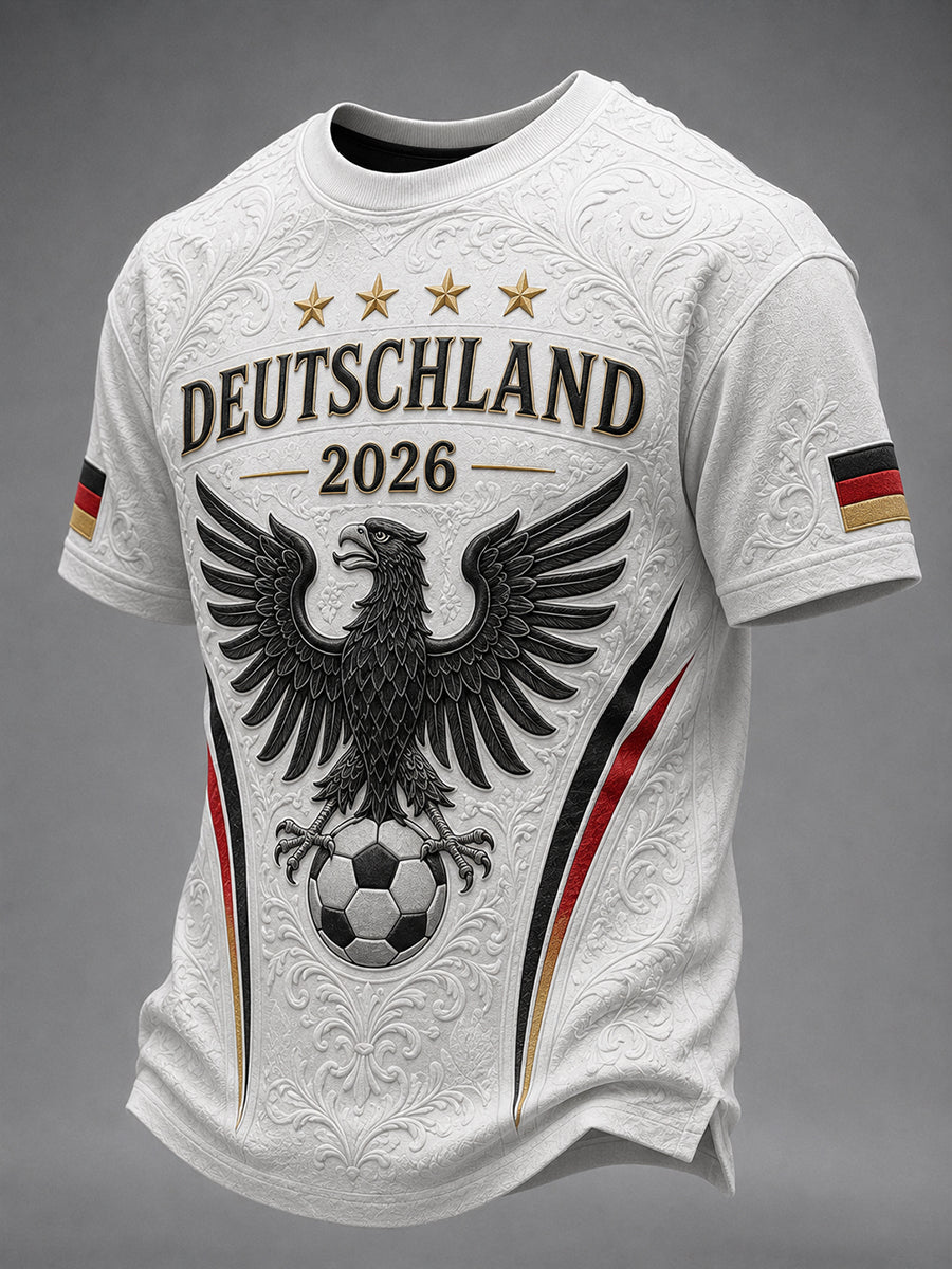 Männer Deutschland Fußball Fan gedruckt T-Shirt