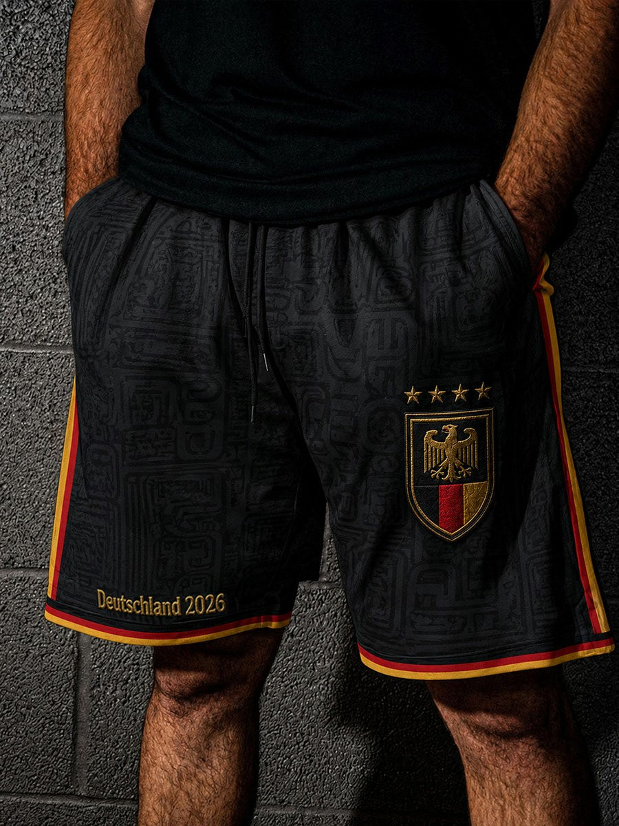 Herren-Fußball-Shorts mit Deutschland-Druck
