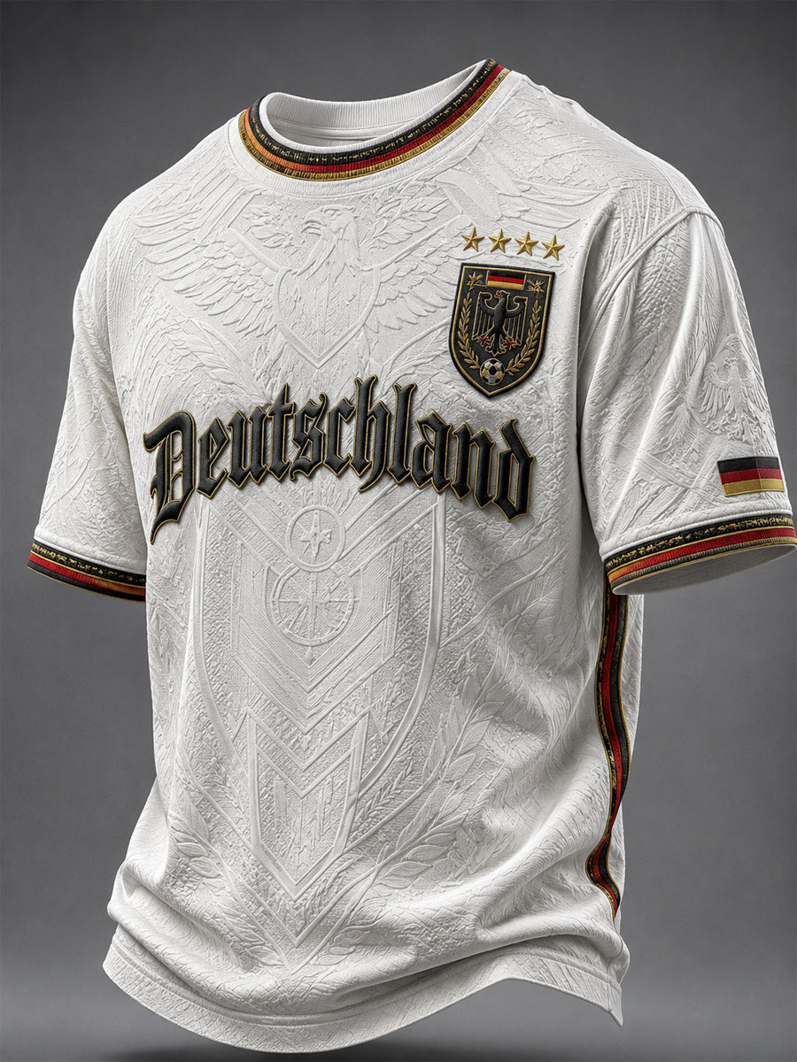 Herren-Deutschland-Fußballfan-T-Shirt mit Grafikdruck