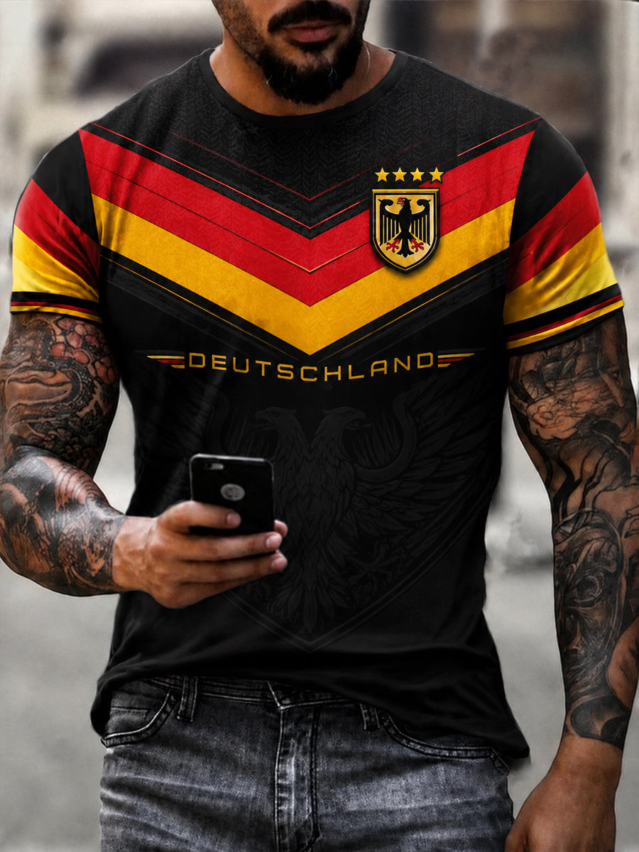Herren-Deutschland-Fußballfan-T-Shirt mit Grafikdruck