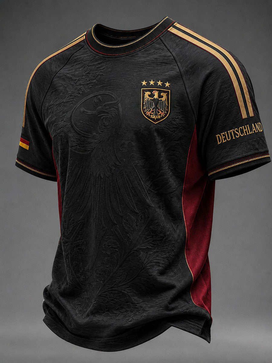 Herren-Fußball-T-Shirt mit Deutschland-Druck