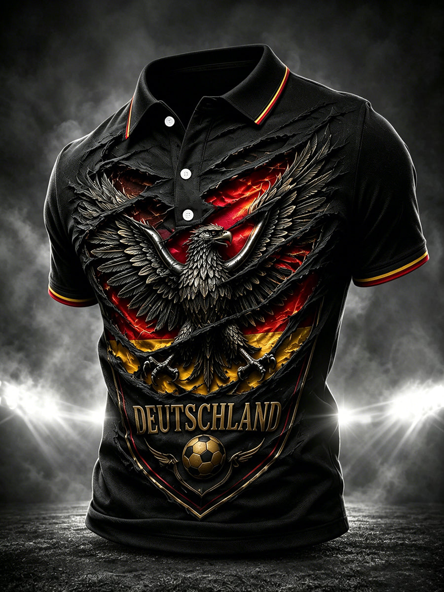 Herren-Fußballshirt mit Adler-Print in Deutschland-Design