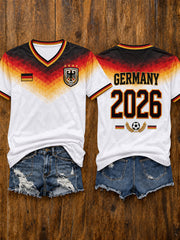 Damen-Fußballfan-T-Shirt mit kurzen Ärmeln, Deutschland 2026