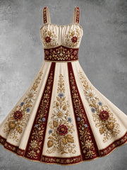 Damen-Oktoberfest-Kleid mit Blumenmotiv