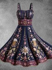 Damen-Oktoberfest-Kleid mit Blumenmotiv