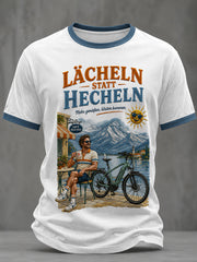 Herren-T-Shirt mit LÄCHELN-STATT-HECHELN-Print und kurzen Ärmeln