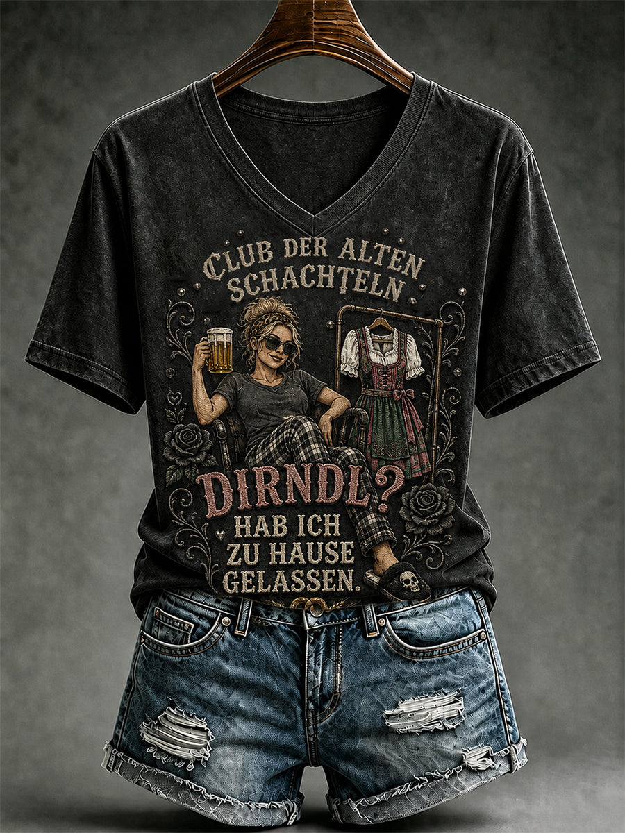 Frauen Lustiges Oktoberfest Print T-Shirt
