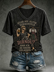 Frauen Lustiges Oktoberfest Print T-Shirt