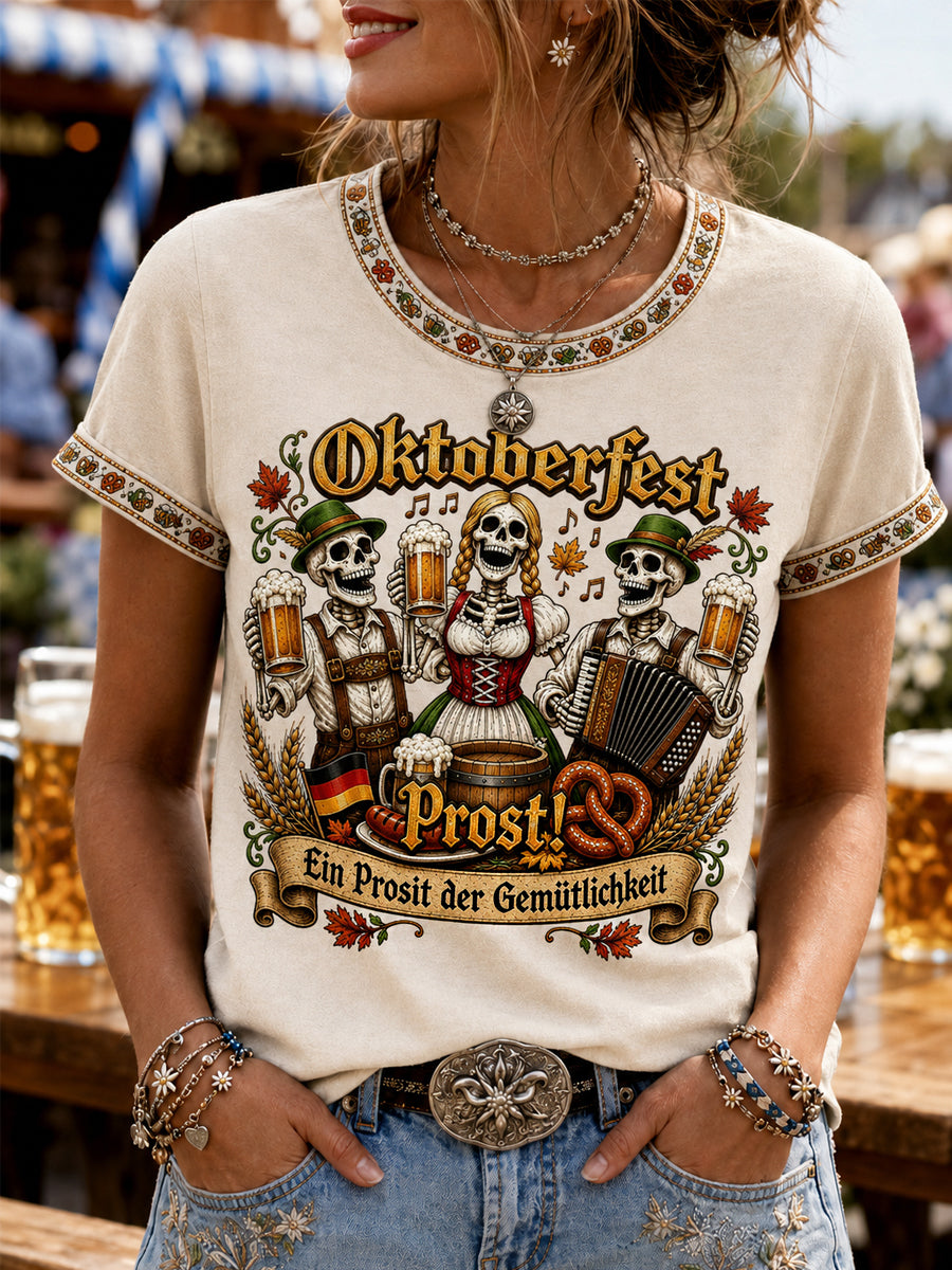 Oktoberfest der Frauen: Prost! Bedrucktes Freizeit-T-Shirt