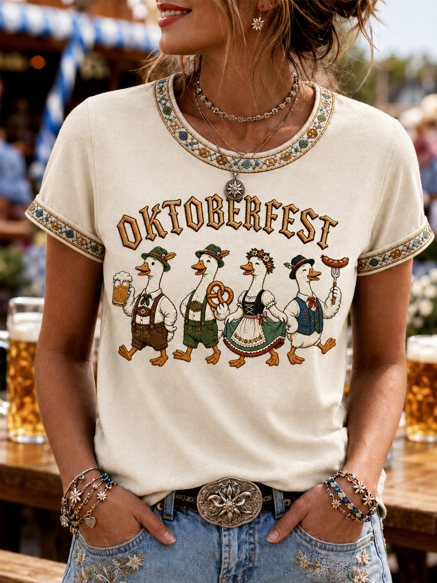 Oktoberfest der Frauen: Prost! Bedrucktes Freizeit-T-Shirt