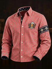 Men's Oktoberfest Style Casual Long Sleeve Shirt