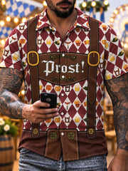 Men's Oktoberfest Style Casual Long Sleeve Shirt