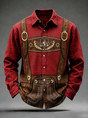 Men's Oktoberfest Style Casual Long Sleeve Shirt