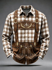 Men's Oktoberfest Style Casual Long Sleeve Shirt