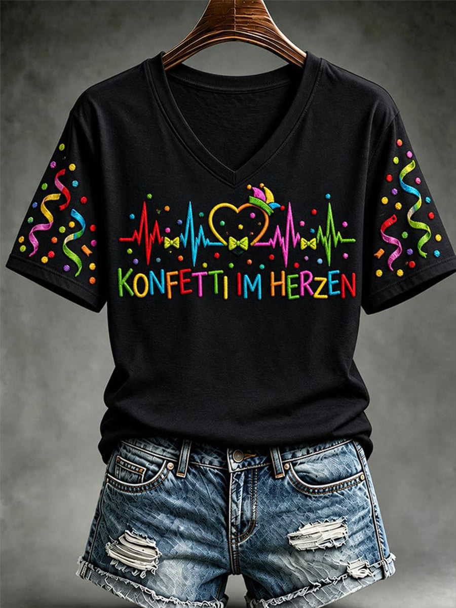 Damen-T-Shirt mit Karnevalsdruck